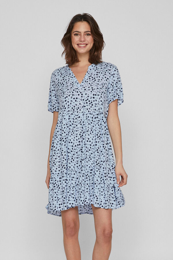 Vila Vestido curto de manga curta Azul