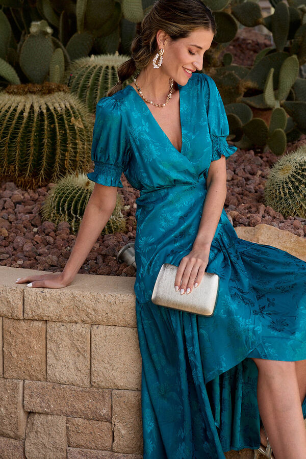 Pol&iacute;n Et Moi Vestido longo estampado Azul