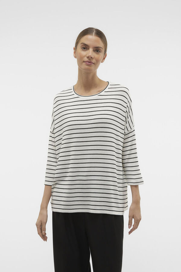 Vero Moda Jersey de punto manga 3/4 Blanco