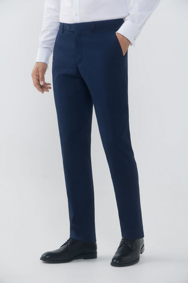 Cortefiel Cal&ccedil;a aos quadrados s&eacute;rie xxi Azul