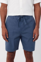 Cortefiel Bermudas com el&aacute;stico e cadar&ccedil;os comuns. Azul
