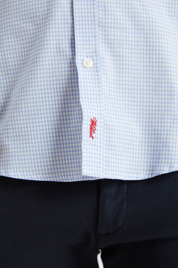 Williot Camisa Micro Vichy Slim Fit Azul