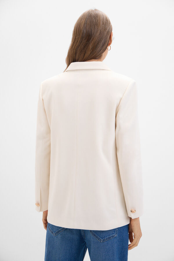 Cortefiel Blazer de punto piqu&eacute; Marfil