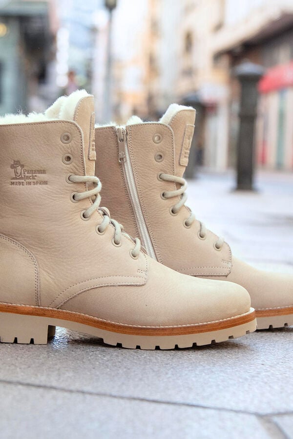 Panama Jack Bota mujer plana Beige