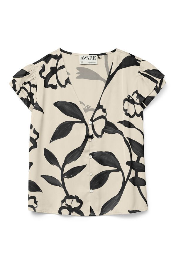 Vero Moda Blusa fluida manga curta Cinzento