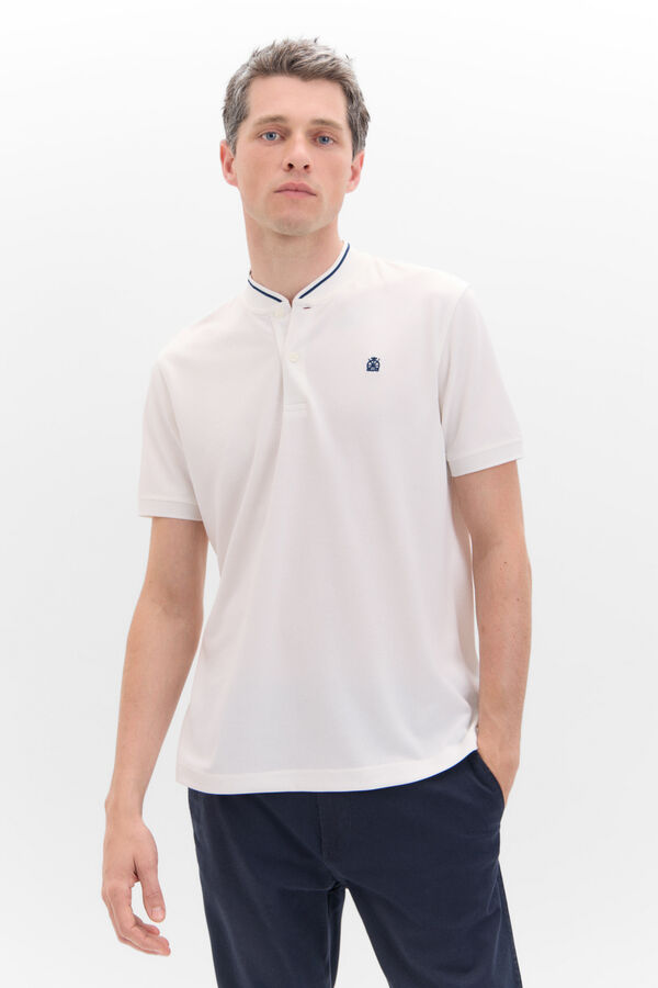 Cortefiel Polo coolmax gola bomber Branco