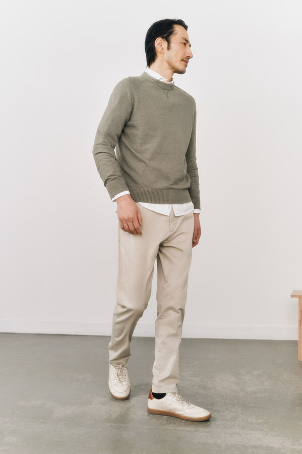 OOTO Pantalón chino slim fit Beige