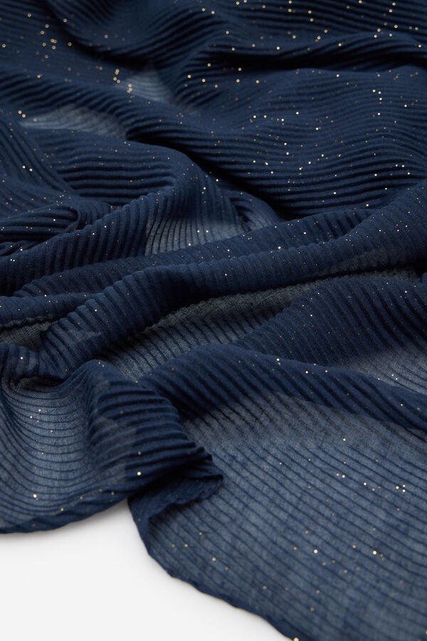 Cortefiel Fular plisado lurex Azul marino