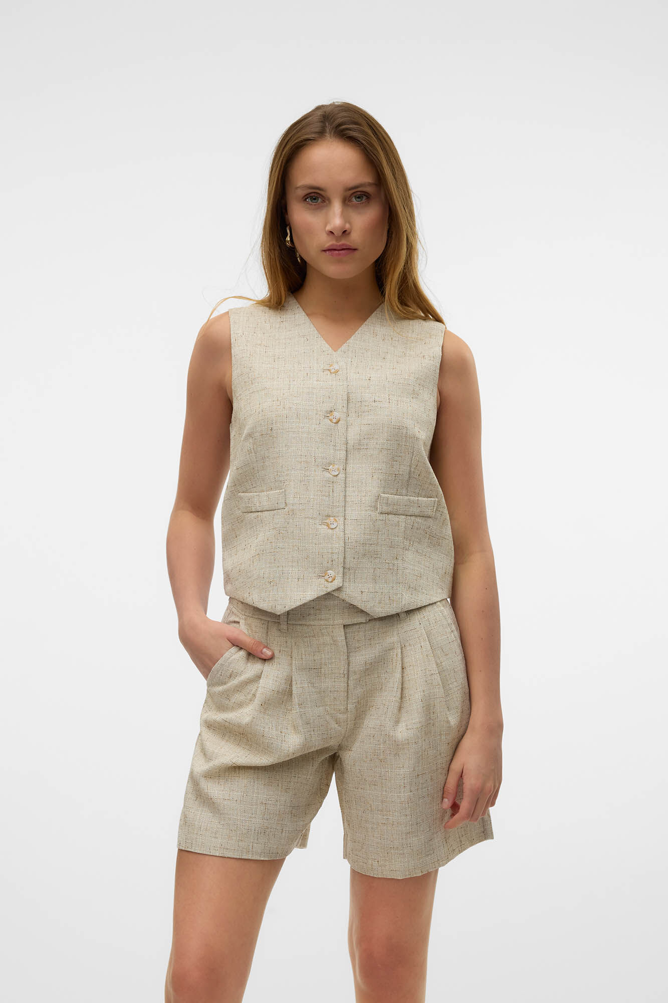 Vero Moda Chaleco efecto lino