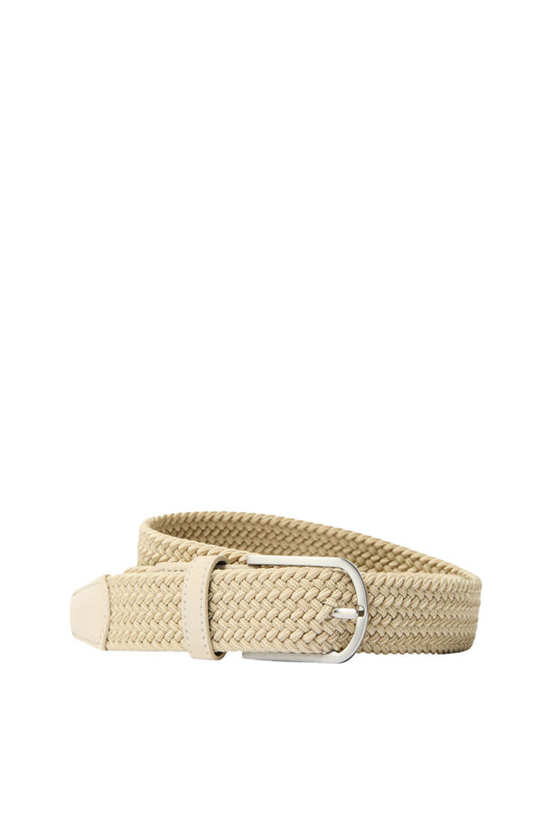 Selected Cinturón elástico trenzado Gris