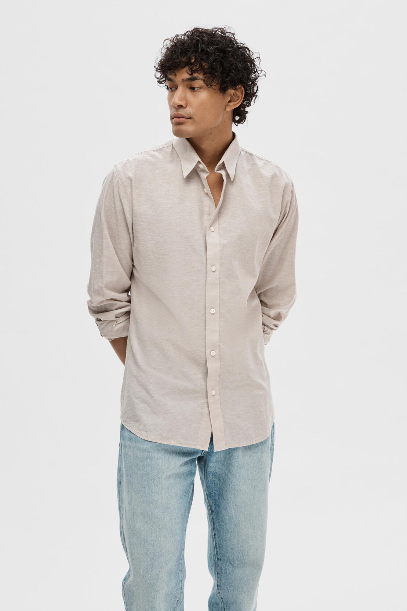 Selected Camisa de lino Slim Fit