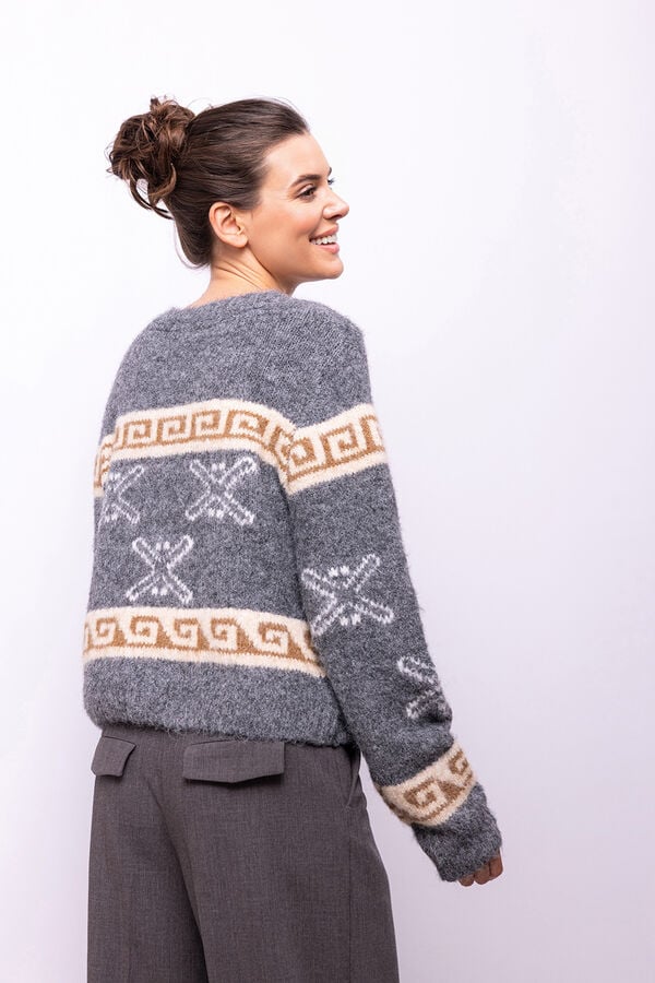 Object Cardigan lana estampado Gris