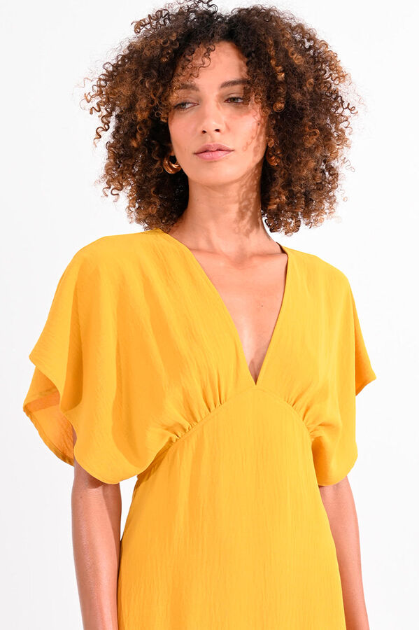 Molly Bracken Vestido comprido de manga curta borboleta Amarelo