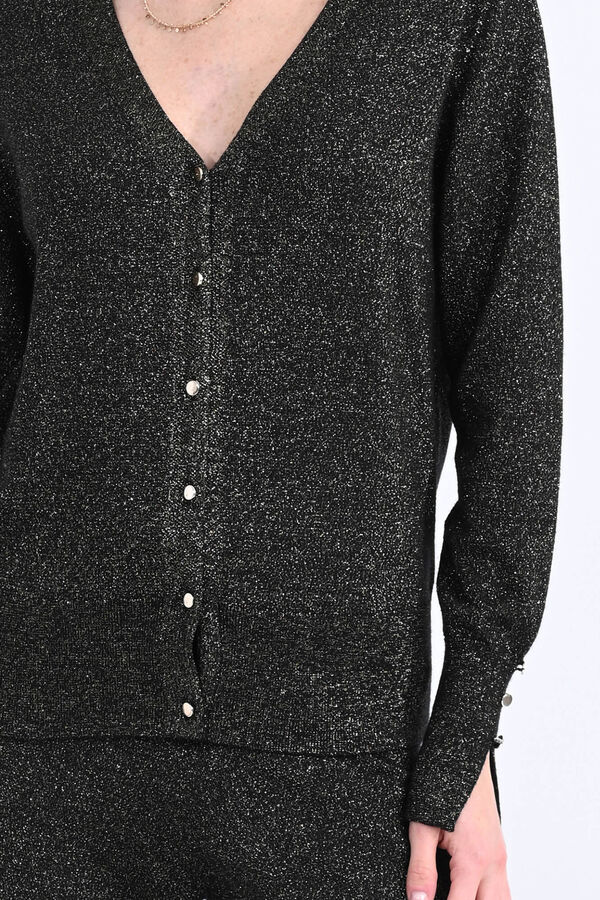 Molly Bracken Cardigan em tecido brilhante Preto