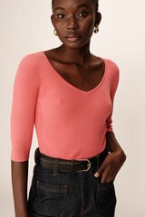 Grace & Mila Jersey de punto de canal&eacute; Coral