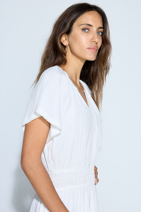 Slowlove Vestido manga capa Branco