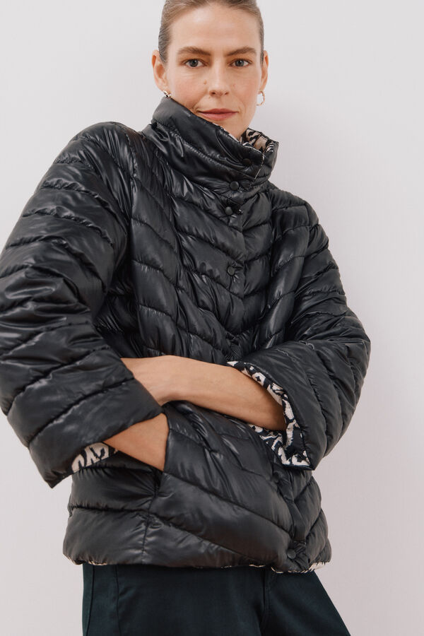 Cortefiel Cazadora acolchada reversible Negro