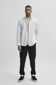 Cortefiel Camisa manga comprida Slim Fit Branco