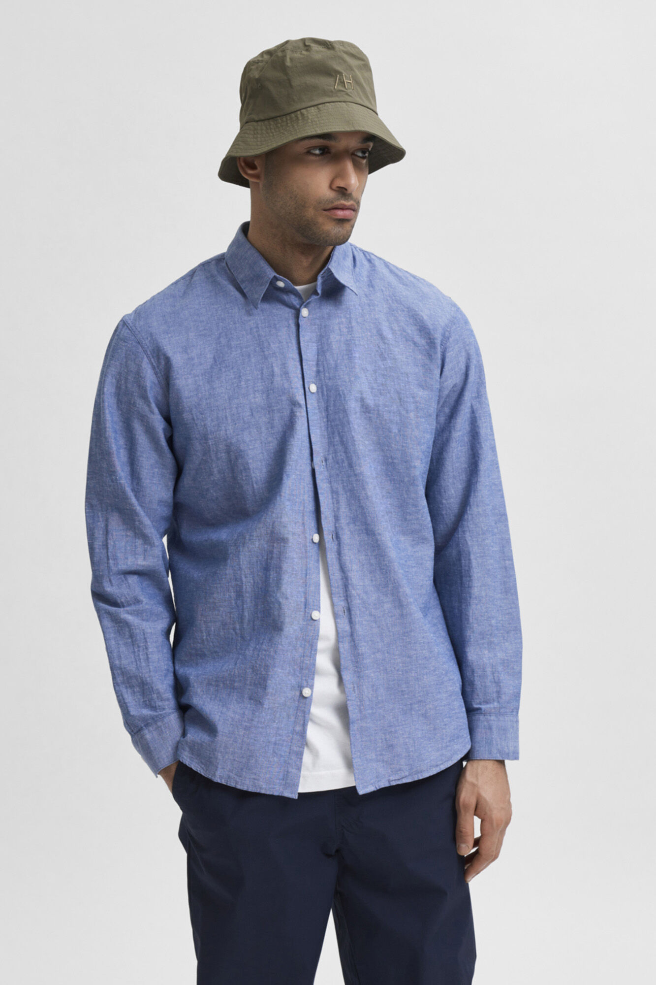 Selected Camisa slim fit de algod&oacute;n org&aacute;nico