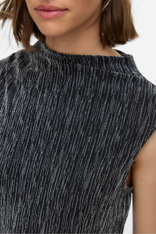 Vero Moda Vestido largo con brillos de manga sisa Gris