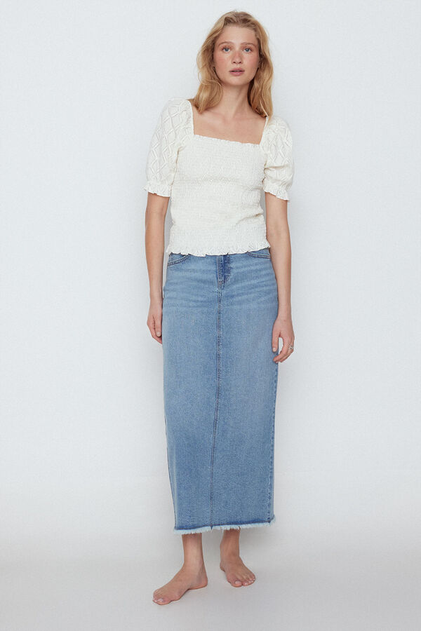 Slowlove Top corto cuerpo ajustado Blanco