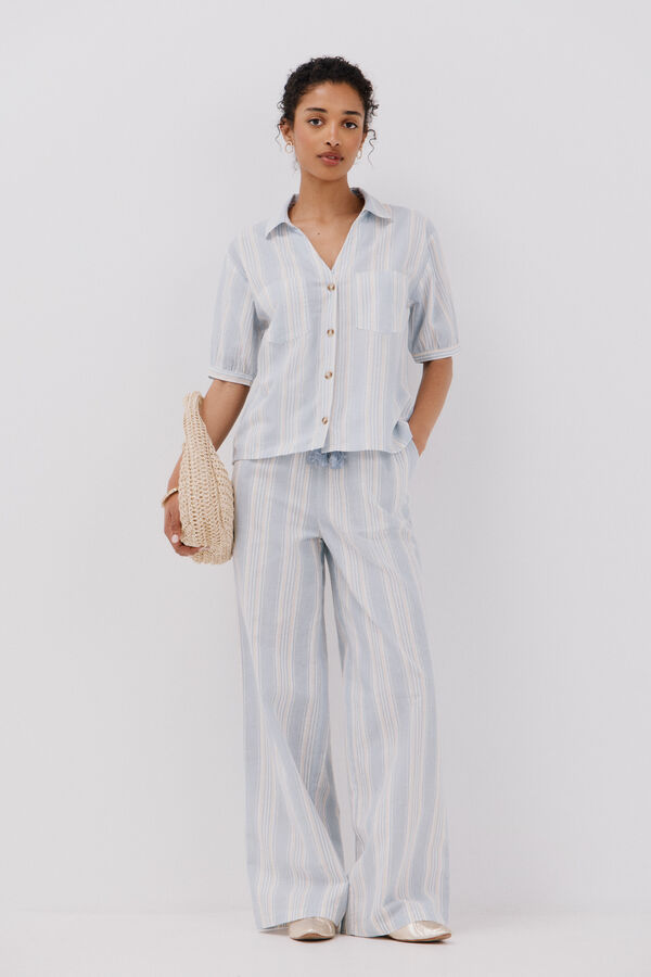 Cortefiel Camisa manga curta Azul