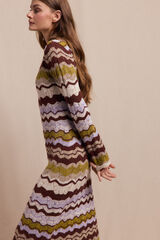 Slowlove Vestido punto ondas multicolor Multicolor