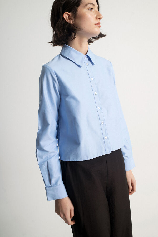 Object Camisa de la&ccedil;o bordado Azul