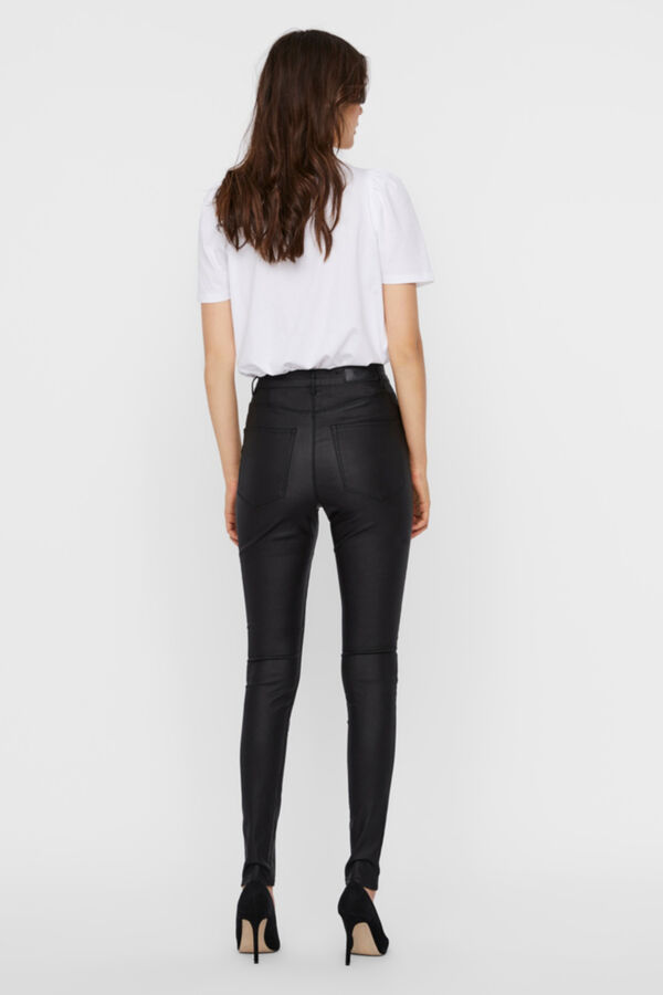 Vero Moda Pantal&oacute;n largo de mujer encerado Negro