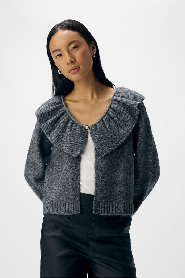Object Cardigan de l&atilde; e alpaca Cinzento