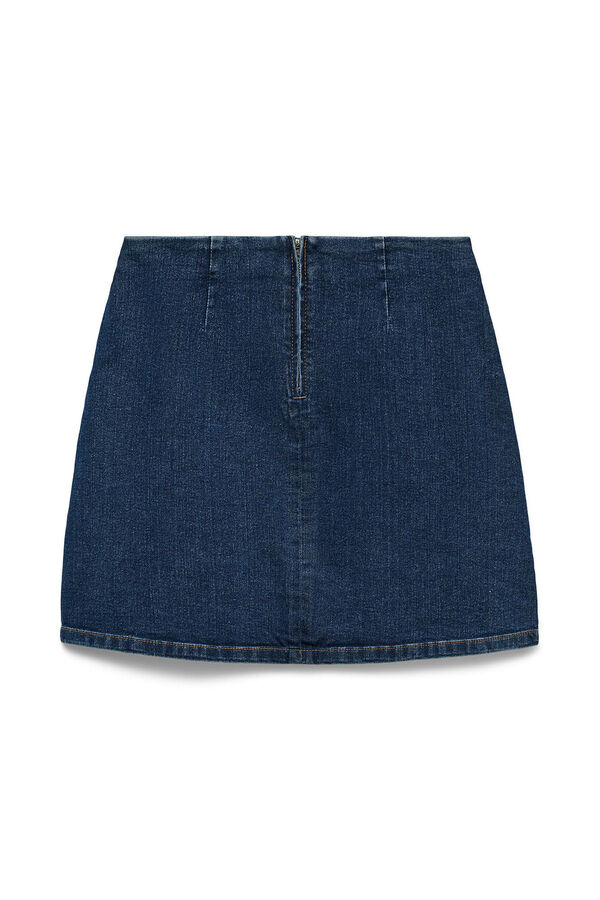 Vero Moda Saia curta jeans com fenda Azul