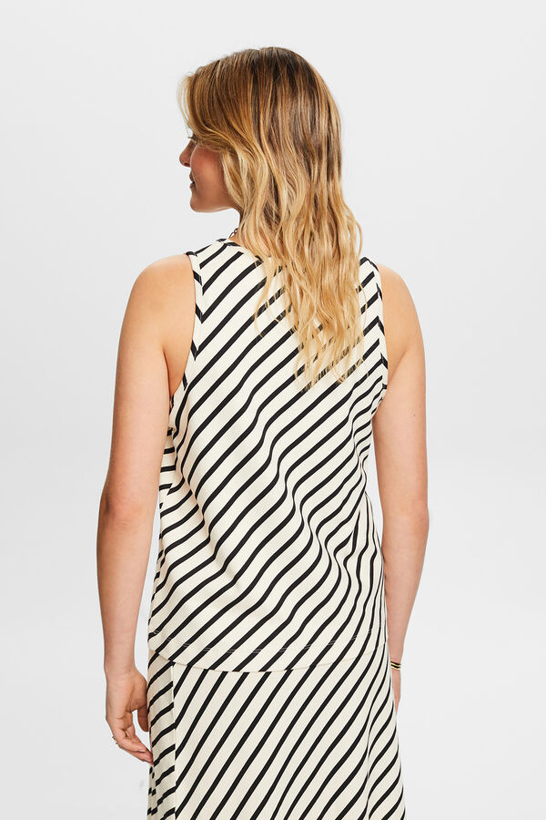 Esprit Blusa rayas 100% algod&oacute;n sin mangas Estampado beige