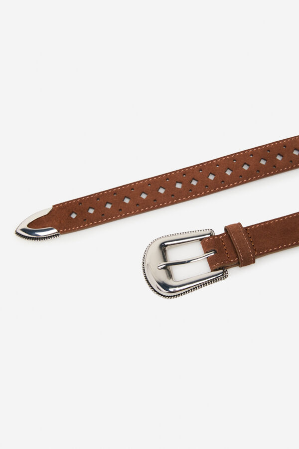 Cortefiel Cinto de cowboy perfurado Tostado