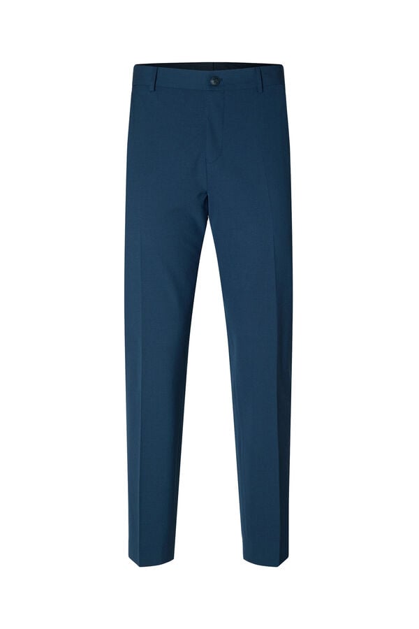 Selected Cal&ccedil;a de alfaiataria Slim Fit Azul