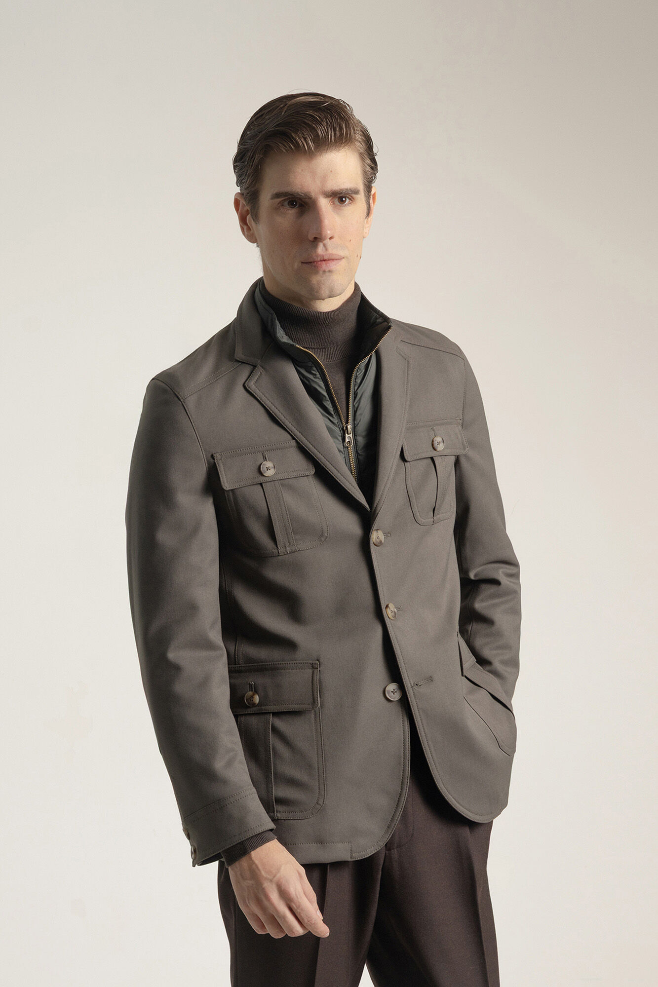 PuroEGO Chaqueta sahariana kaki