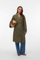 Vero Moda Gabardina midi manga larga Verde