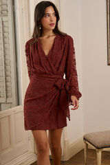 Pol&iacute;n Et Moi Vestido curto com la&ccedil;ada Liane Granada