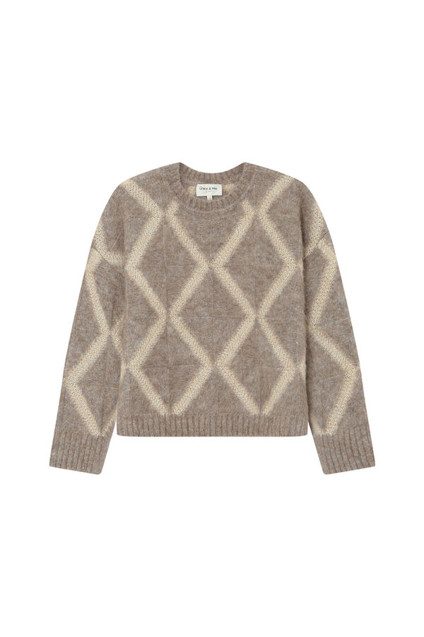 Grace & Mila Jersey b&aacute;sico con cuello redondo Beige