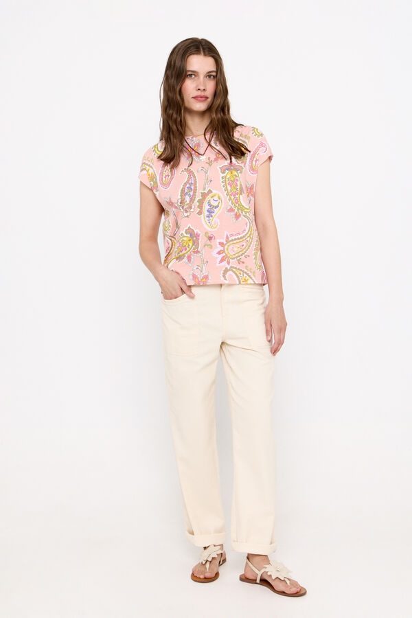 Cortefiel T-shirt b&aacute;sica renda Multicolorido