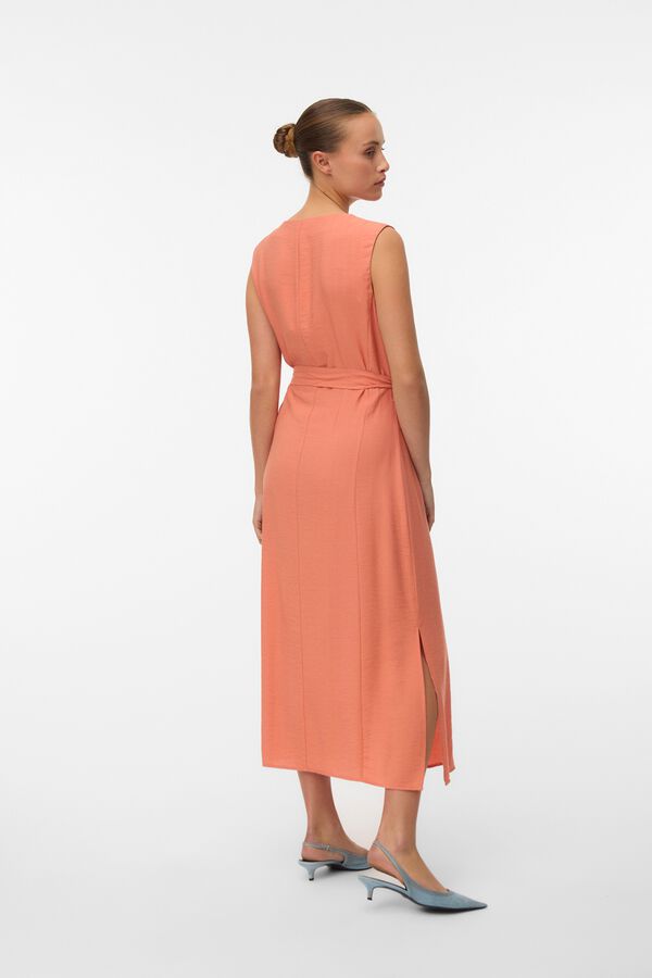 Vero Moda Vestido camiseiro sem mangas Laranja