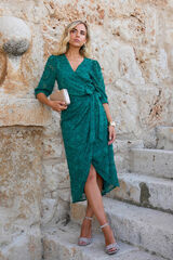 Pol&iacute;n Et Moi Vestido midi estampado Verde oscuro