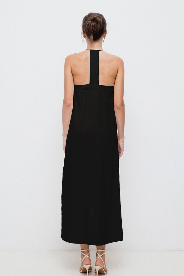 Vila Vestido de al&ccedil;as midi Preto