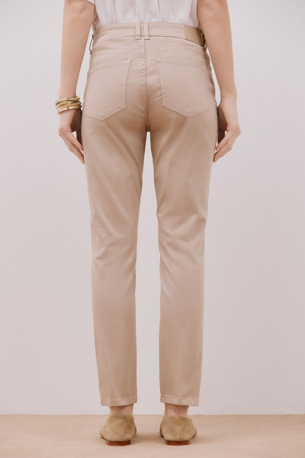 Cortefiel Cal&ccedil;a skinny cropped colorida Castanho