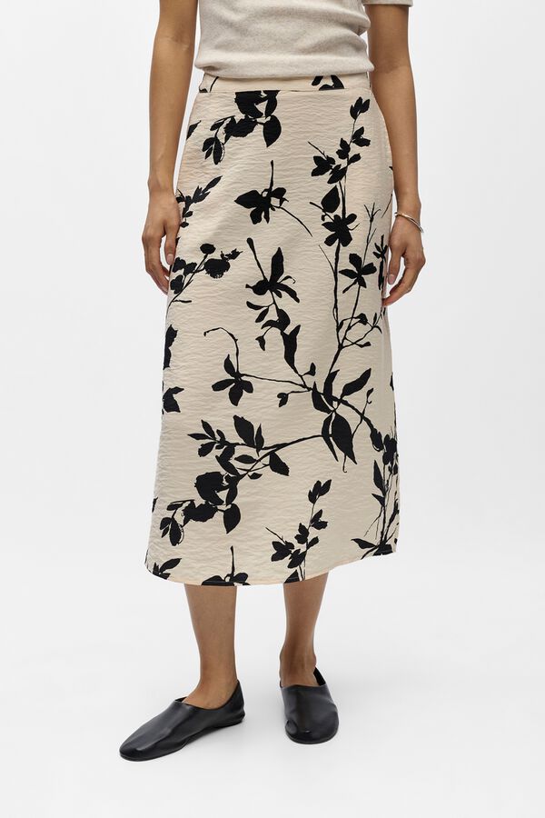 Object Falda midi estampada Estampado blanco