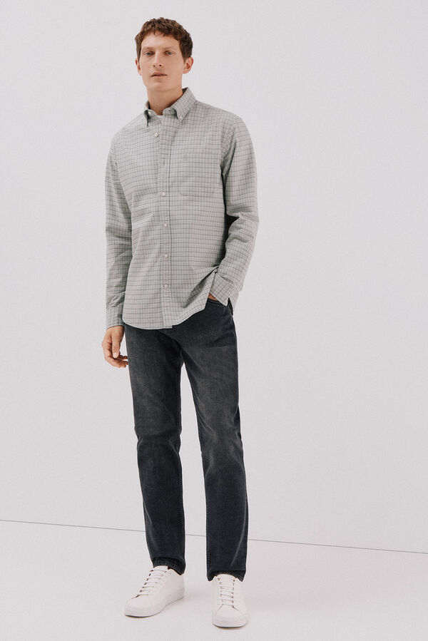 Cortefiel Camisa oxford xadrez Verde