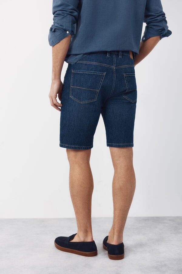 Cortefiel Bermuda denim regular Azul oscuro