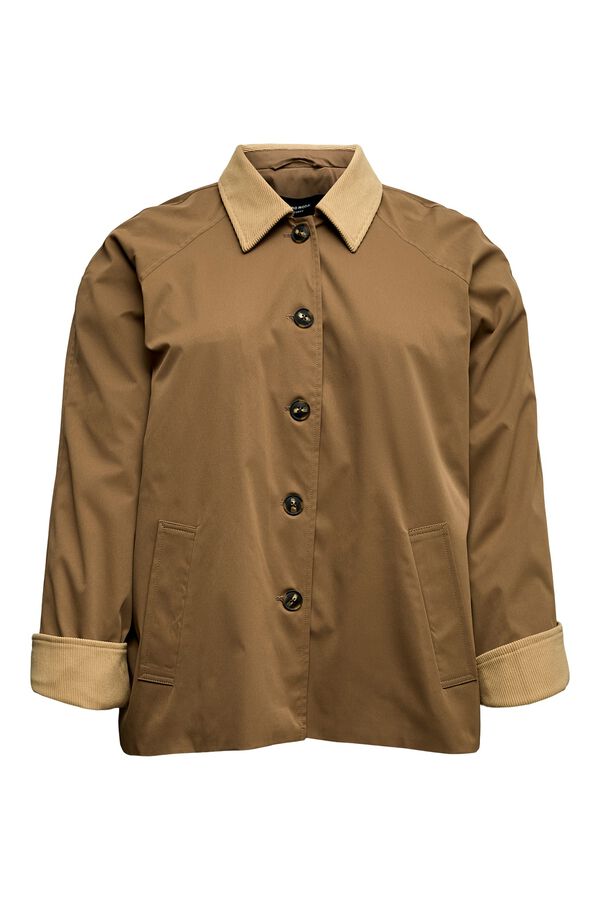 Vero Moda Curve Casaco gola de contraste tamanho grande Castanho
