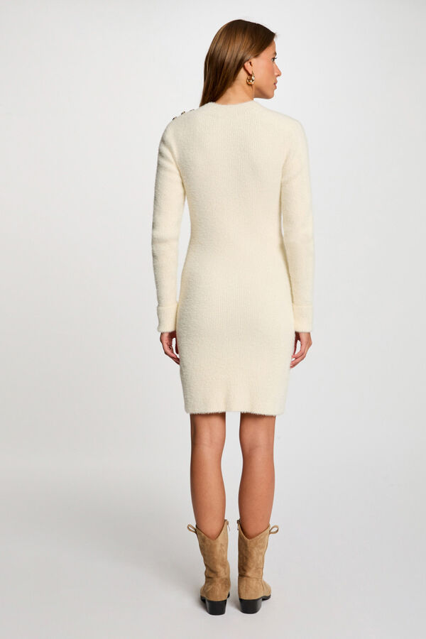 Morgan Vestido curto de malha justa Ecru