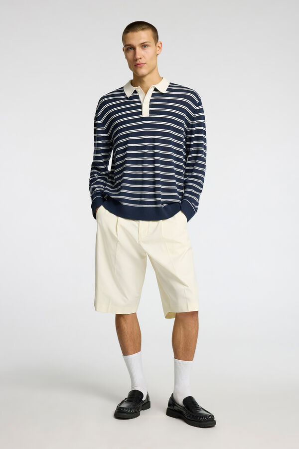 Selected Polo rugby 100% lana merino Azul