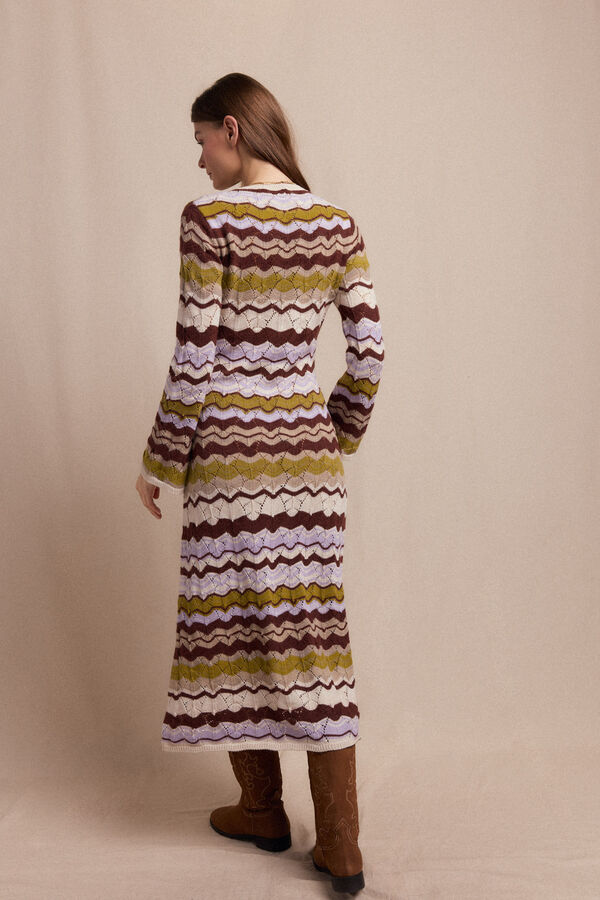 Slowlove Vestido punto ondas multicolor Multicolor